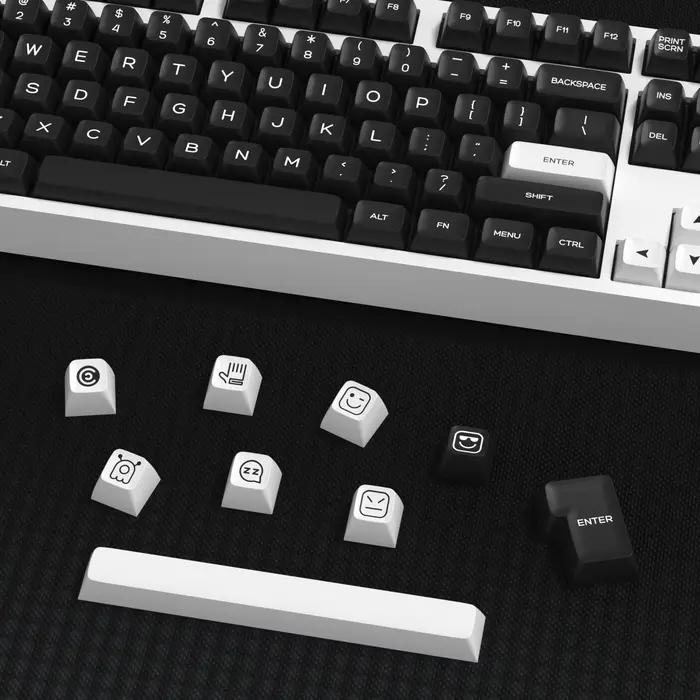 Jeu de 161 touches KBDiy PBT SA Profile GMK personnalisables pour clavier mécanique touches double injection noir blanc clavier bamboo ergonomie pliage multimédia imperméable jeux mini ordinateur portable clavier numérique tablette