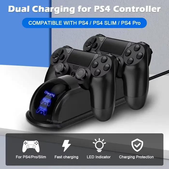 Station de charge rapide avec indicateur LED pour contrôleur PS4/PS4 Slim/PS4 Pro