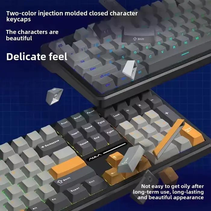 AULA F108 Pro clavier mécanique de jeu Tri Mode personnalisé multi-boutons écran rvb Esports