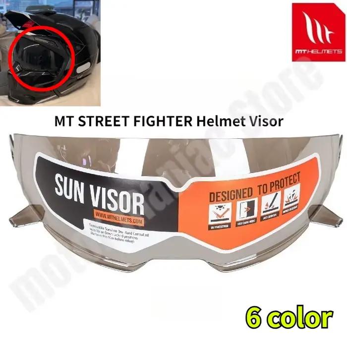 Visière de casque MT pour MT STREET FIGHTER, couleur noire, lentille de casque de moto d'origine, pare-brise, accessoires