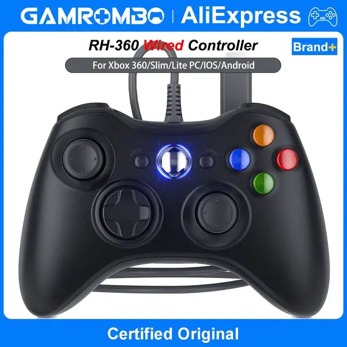 Contrôleur de jeu GAMROMBO pour Xbox 360/Slim/Windows7/8/10 manette de jeu filaire/sans fil Joystick de contrôle double