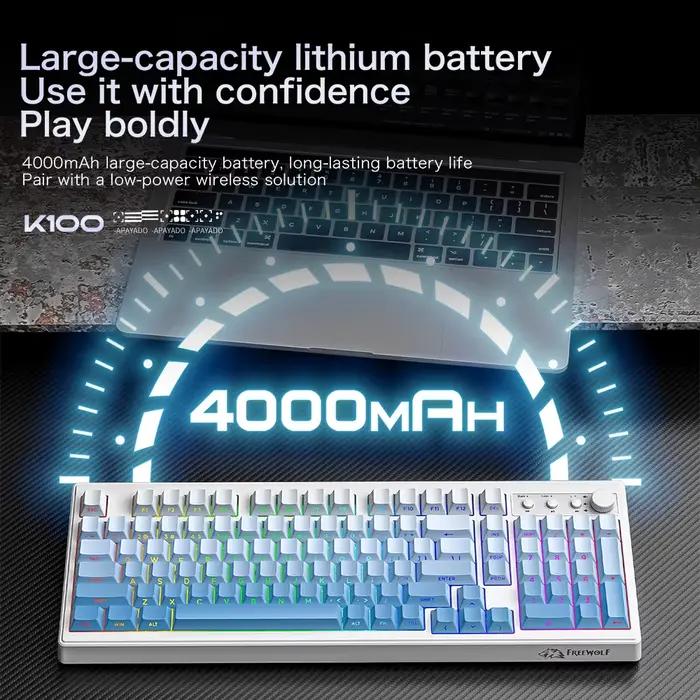 K100 clavier de jeu Bluetooth gravure latérale sans fil