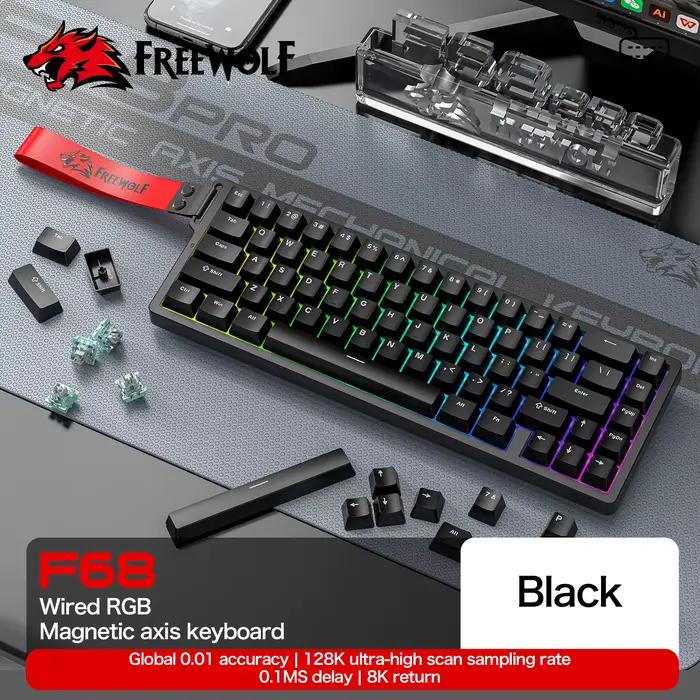 Clavier filaire 8K Hz F68 et sans fil 1K Hz F68Pro latence 0,01 mm, rétroéclairage RVB pour gamer créatif style personnalisé gaming occaions spéciales