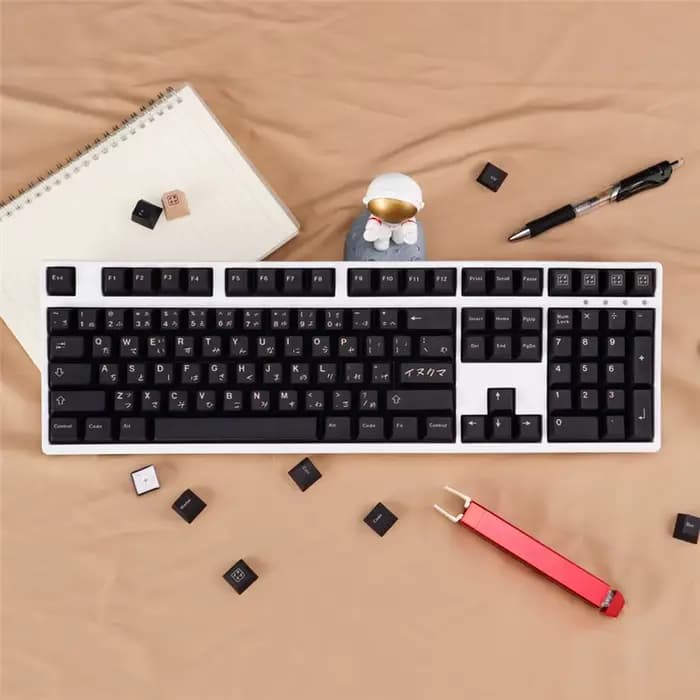 Inukuma Cherry – capuchons de touches de clavier personnalisés, 130/23 touches, PBT, pour clavier mécanique MX Switch, Version JP