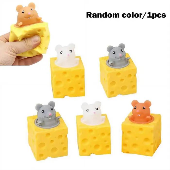 Jouet anti-stress pop-up en forme de souris de fromage