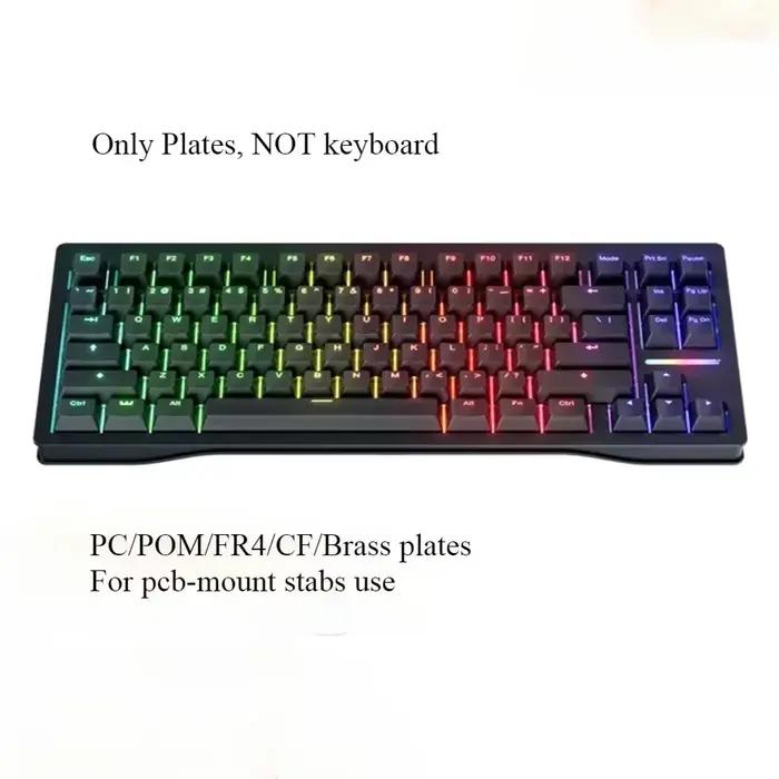 Plaque de clavier Wooting 80HE ANSI avec entretoises PC POM FR4 CF en laiton (pour poignards montés sur carte PCB)