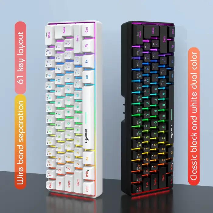 HXSJ L500 clavier de jeu sans fil filaire Tri mode 60% rvb