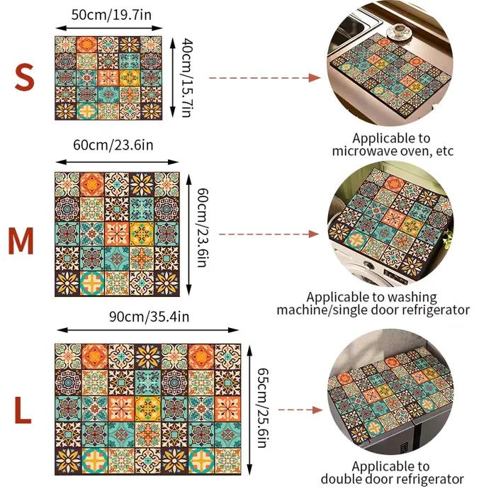 Machine à laver étanche, couvercle anti-poussière, four à micro-ondes, réfrigérateur, tapis de protection supérieur, tapis de vidange de café, napperon de Table