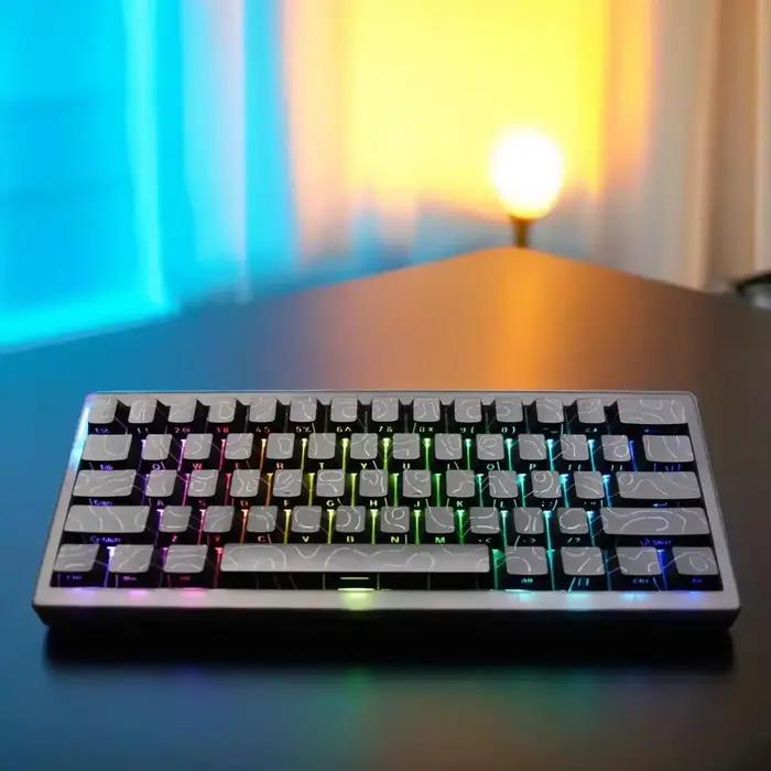 2025 Super Contour PBT Keycaps côté lueur lumière clavier mécanique hauteur d'usine d'origine pour 61/68/75/84/87