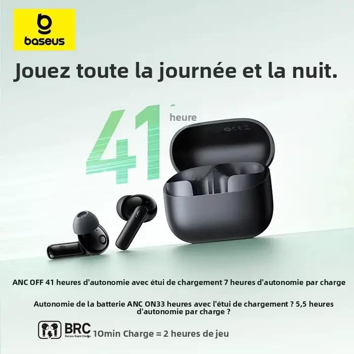 Écouteurs sans fil True Wireless Baseus Bass EP10/BP1 NC -43dB avec réduction de bruit ANC