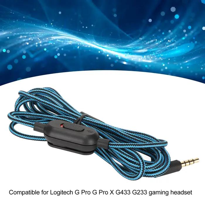 Câble tressé pour casque de jeu avec contrôle du volume et interrupteur muet