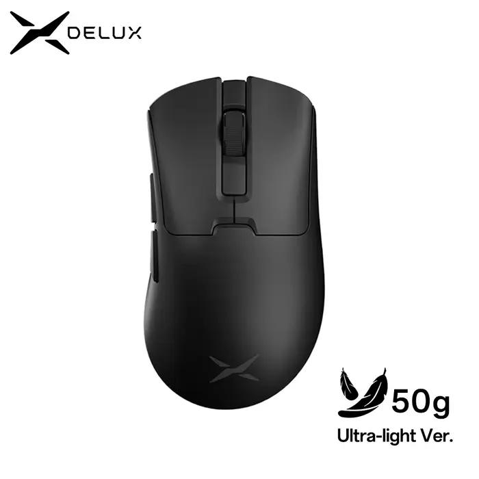Delux M900PRO Version ultra-légère souris de jeu sans fil ergonomique 1K/8K taux d'érollage 50g PAW3395 pour joueur PC à grande main droite