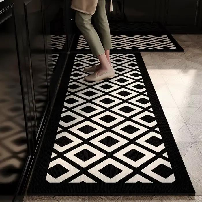 Tapis de cuisine moderne antidérapant, décoration de maison, tapis de sol à motif géométrique pour décoration de cuisine, pour salon
