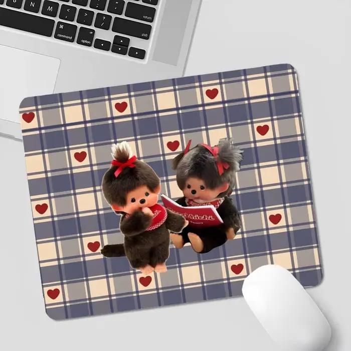 Tapis de souris en cuir PU imperméable M-Monchhichis 210x260mm