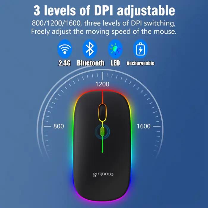10 pouces rvb rétro-éclairé clavier Bluetooth Rechargeable