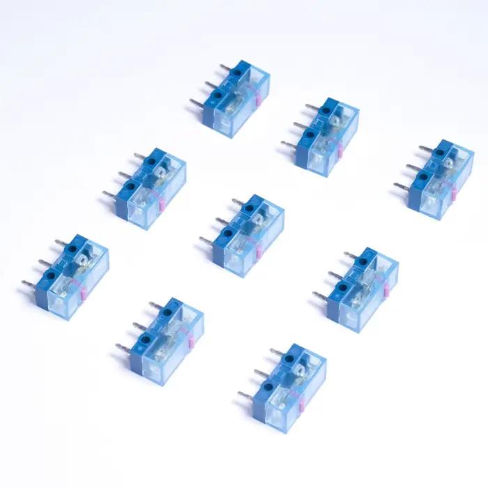 HUANO souris Micro bouton de commutation coque bleue transparente point rose 80 Millions de vie