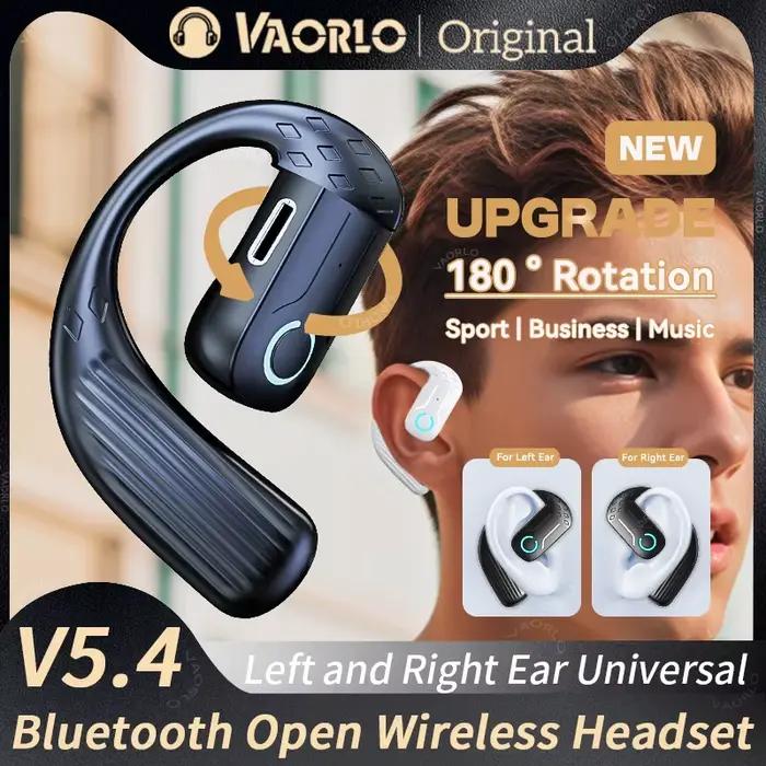 Casque sans fil ouvert Bluetooth 5.4 180 ° Rotation réglable gauche droite oreille universelle écouteur micro Sport
