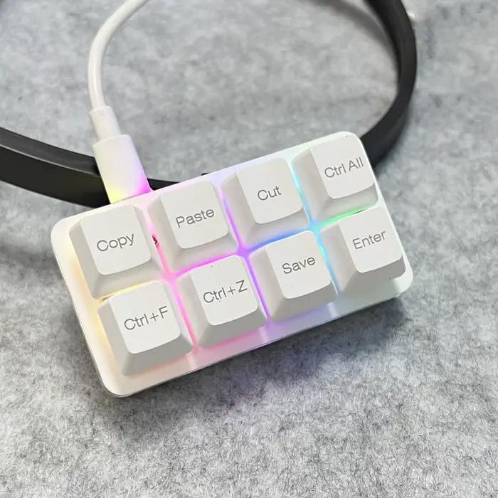Clavier Excel New 8key Noir et Blanc Officiel avec Rétroéclairage RGB