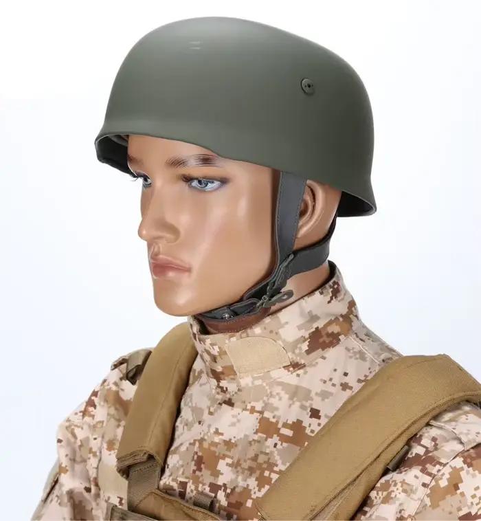 Casque de parachutiste gris avec doublure en cuir, casque en acier de la seconde guerre mondiale, Fallschirmjager M38, M38