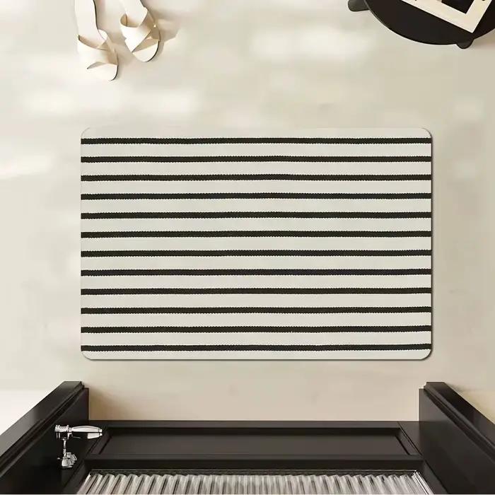 Tapis de bain à motif de vague d'océan bleu, paillasson doux et absorbant pour entrée de salle de bain, tapis de sol imperméable, décoration confortable pour la maison