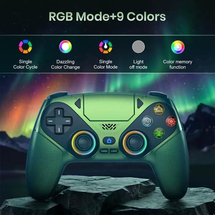 Manette de jeu sans fil RGB pour Playstation 5/PS5/PS5 Pro/Slim/PC