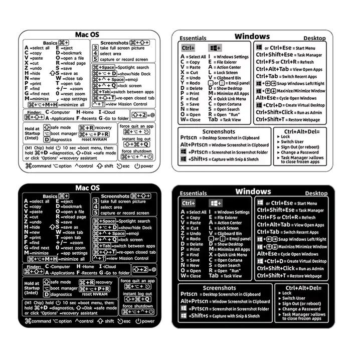 Autocollants de raccourci de clavier