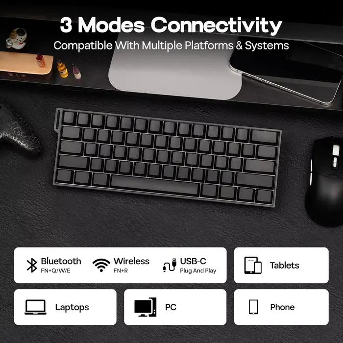AULA Mini60 HE/Pro/Max 60% clavier à interrupteur magnétique rvb Tri Mode
