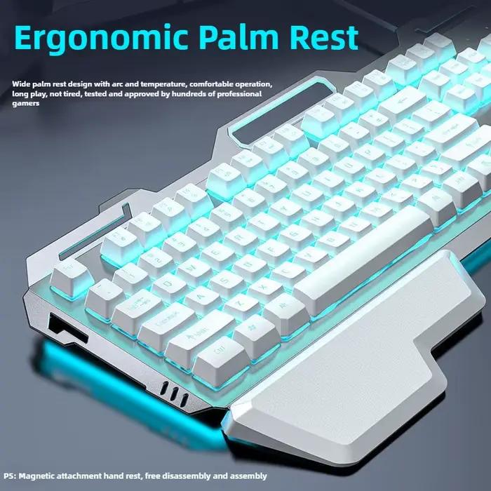 Clavier mécanique à panneau métallique 104 touches pour ordinateur portable