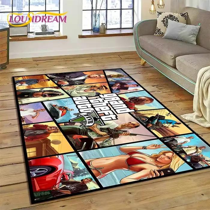 Tapis de jeu 3D GTA Grand Theft Auto pour chambre à coucher
