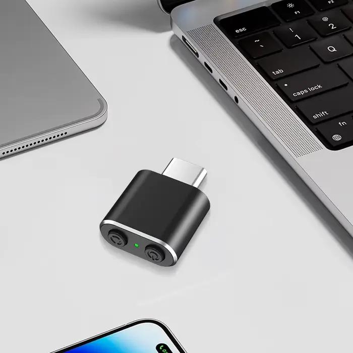Dispositif de déplacement de souris USB-C en métal avec bouton de commutation