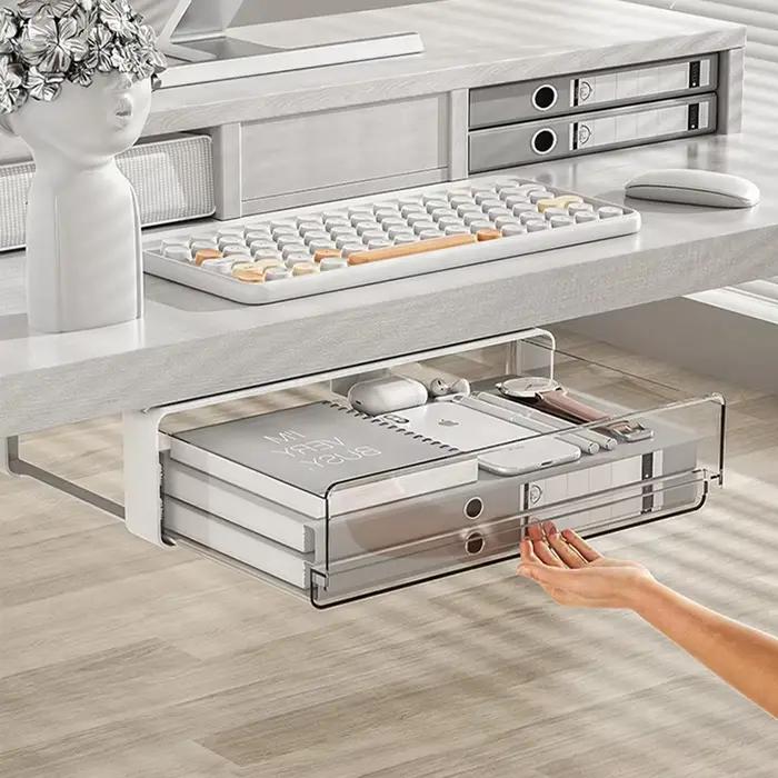MELStorage-Boîte de Rangement Auto-Adhésive Cachée Sous Table