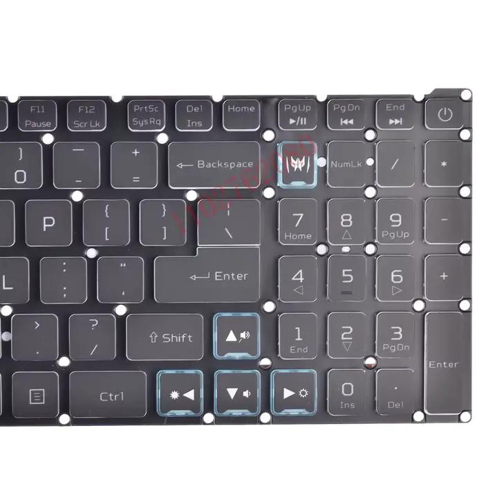 Clavier rétroéclairé rvb américain pour Acer Predator Helios 300 PH315-53 PH315-54 PH317-54 N18I3 N20C3