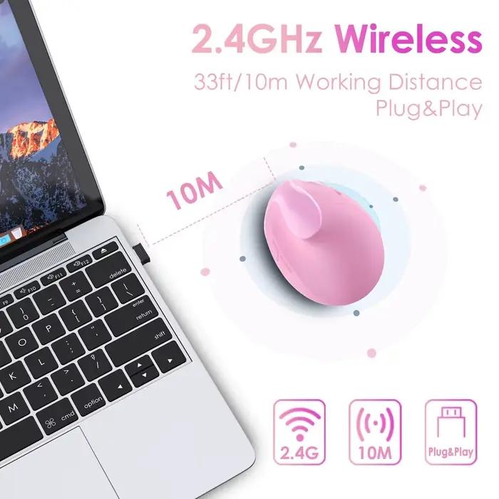 Souris verticale ergonomique sans fil 2.4G pour PC/ordinateur portable/ordinateur de bureau