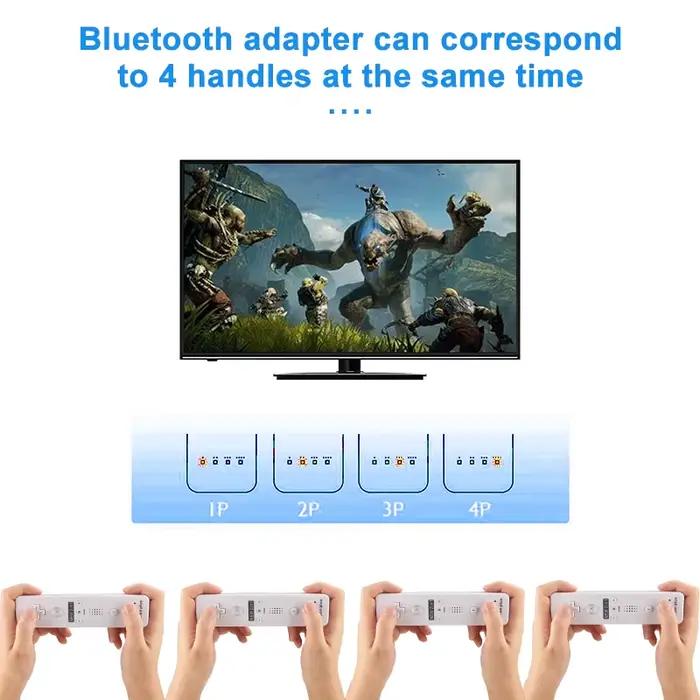 Une paire de télécommandes avec contrôleur Nunchuck pour le contrôle des jeux Wii pour manette de jeu sans fil de console Wii avec Motion Plus