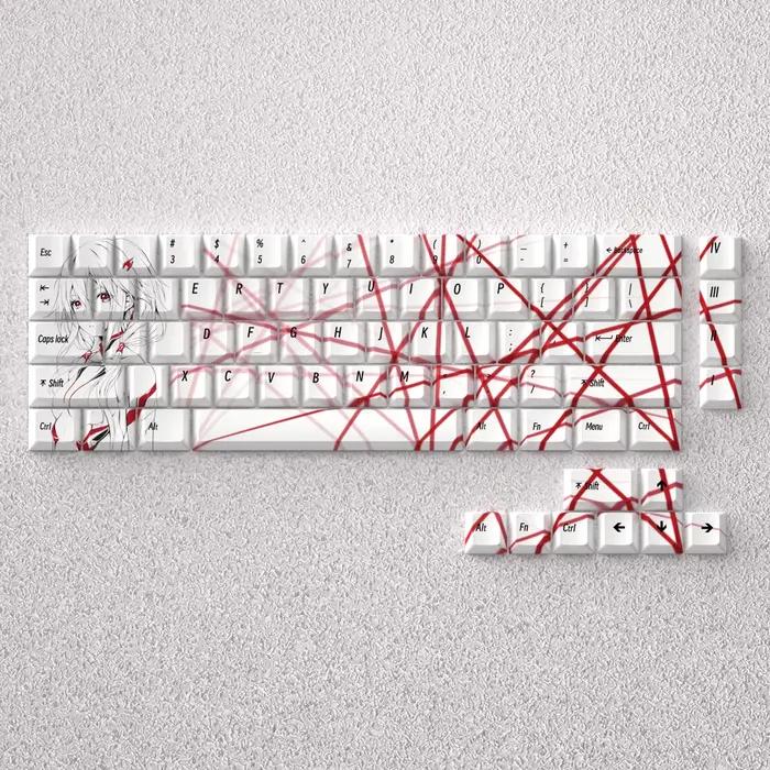 73 touches PBT colorant Sublimation cerise Yuzuriha Inori Anime pour 60 65 68 disposition clavier mécanique GK61 Anne Pro 2