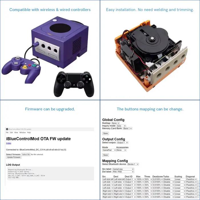 Adaptateur interne sans fil Bluetooth pour contrôleur NGC iBlueControlMod pour console GameCube
