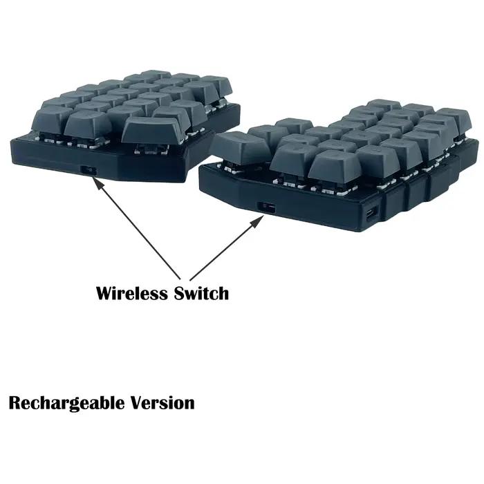 CORNE V4 2.4G sans fil MX clavier mécanique échangeable à chaud fendu ergonomique 46 touches disposition Support VIAL