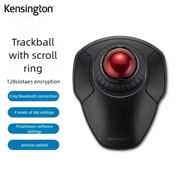 Kensington Orbit 2.4G Trackball sans fil avec anneau de défilement K70992 128bit AES cryptage Rollerball souris de jeu pour PC/ordinateur portable