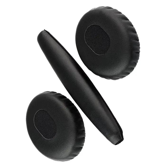 Paire de coussins d'oreille noirs avec tête Sub pour Bose QC3