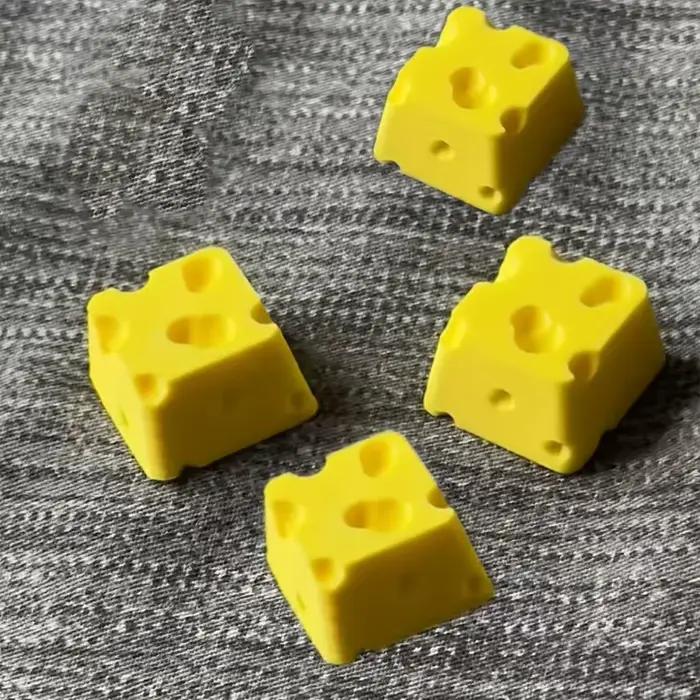 4 pièces Chesse gâteau Keycap pour ESC clavier mécanique Keycaps dessin animé mignon bricolage personnalité