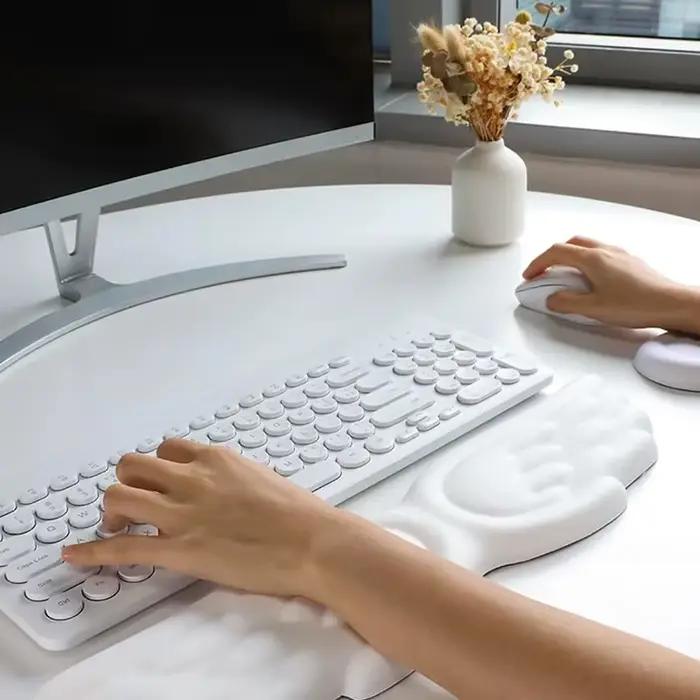Ailes d'ange en forme de clavier souris repose-poignet aile mousse à mémoire