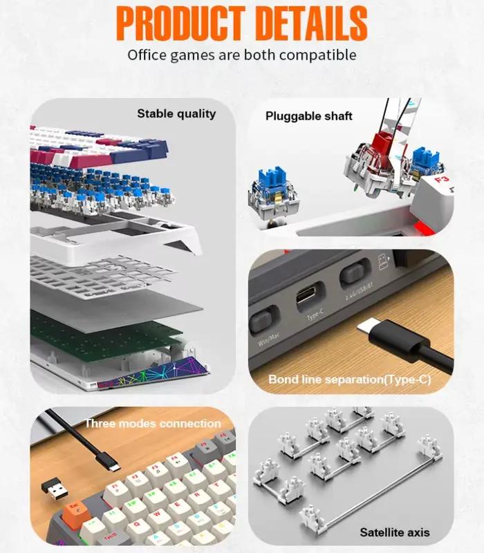 Clavier mécanique sans fil français 96 touches