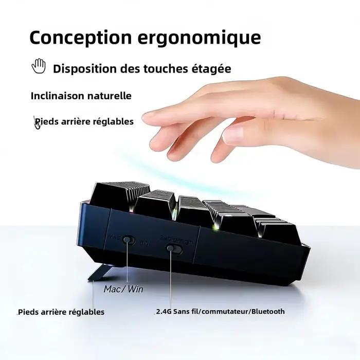 Clavier mécanique rétroéclairé RVB 61 touches