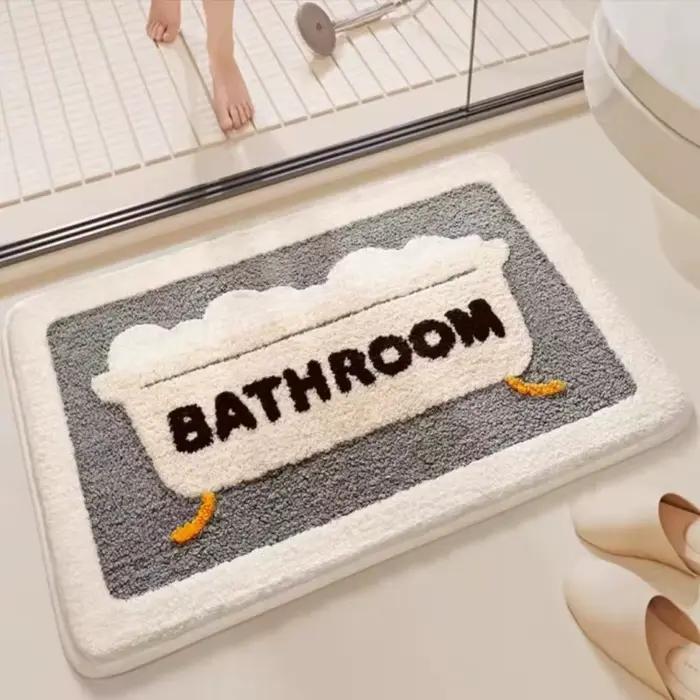 Tapis de salle de bain en fausse laine douce, Super absorbant, antidérapant, pour baignoire de douche, résistant à la saleté, confortable, pour sol de toilette