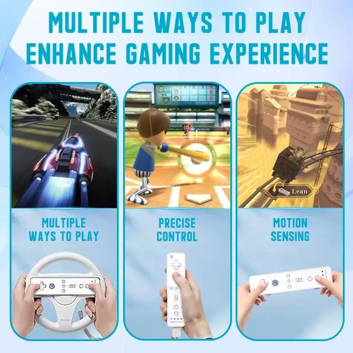 Manette de jeu 2 en 1 pour Nintendo Wii Consloe