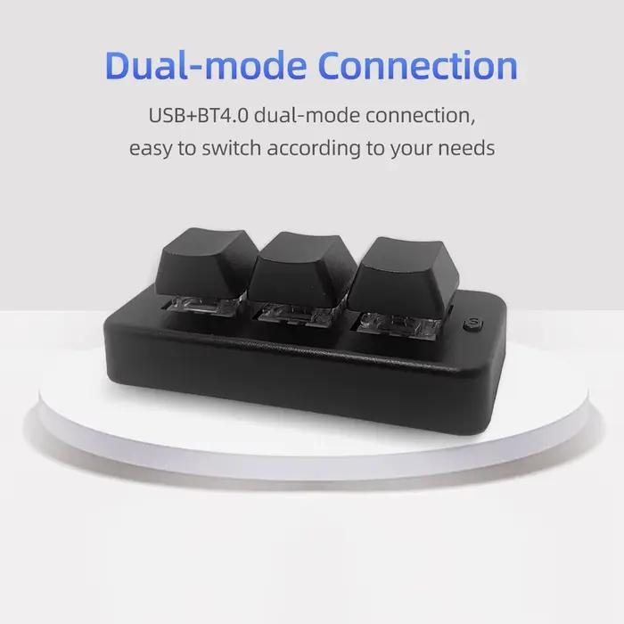 MK321BT Mini clavier personnalisé à 3 touches avec interrupteur bleu mécanique USB +