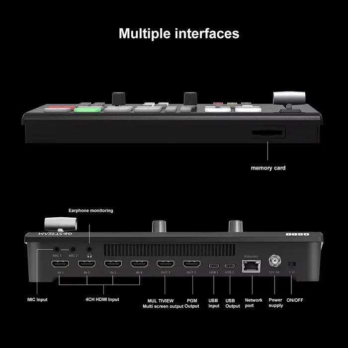 OSEE Gostream Deck 4K Commutateur vidéo en direct 4 canaux compatible HDMI pour le streaming et l'enregistrement