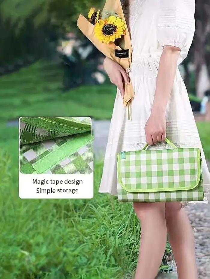 Tapis de pique-nique pliable, tapis de plage de sable Portable, tissu Non tissé épais, couverture de Camping, tapis de pique-nique en plein air résistant à l'humidité