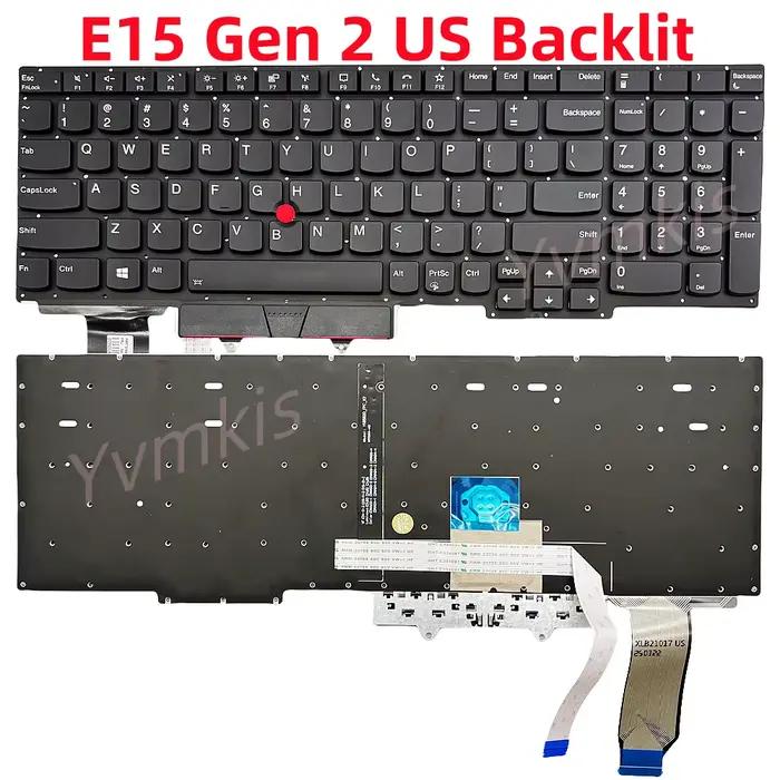 Clavier d'ordinateur portable rétroéclairé américain/hébreu pour Lenovo Thinkpad E15 R15 Gen2 Gen3 Gen4
