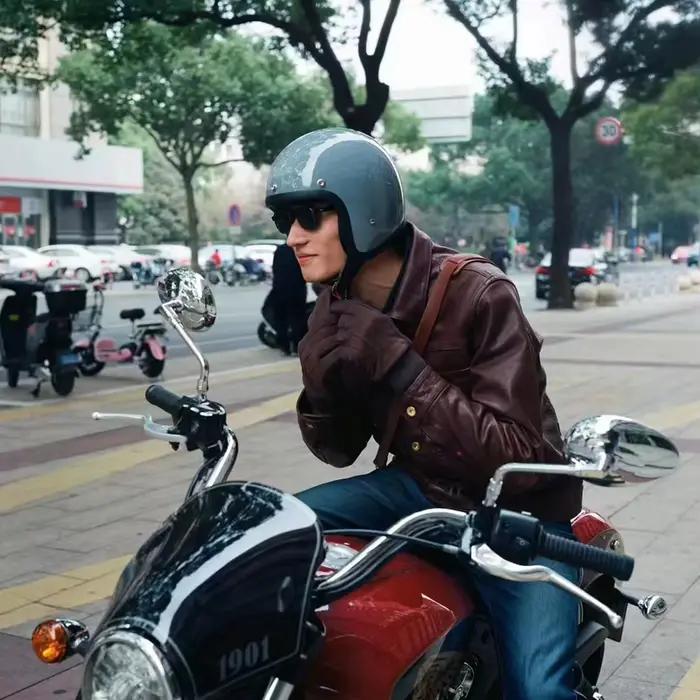 Casque de moto rétro Vintage Casco 3/4 casque ouvert pour hommes café Racer casque Chopper Jet Capacete BLD 500TX DOT approuvé
